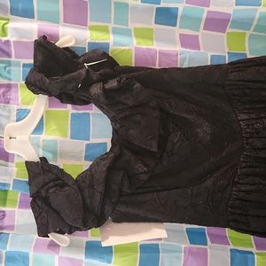 Vintage black lace tea length dress size 12